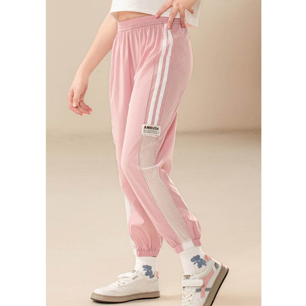 涼感吸溼速乾防蚊褲-透氣網眼-粉色