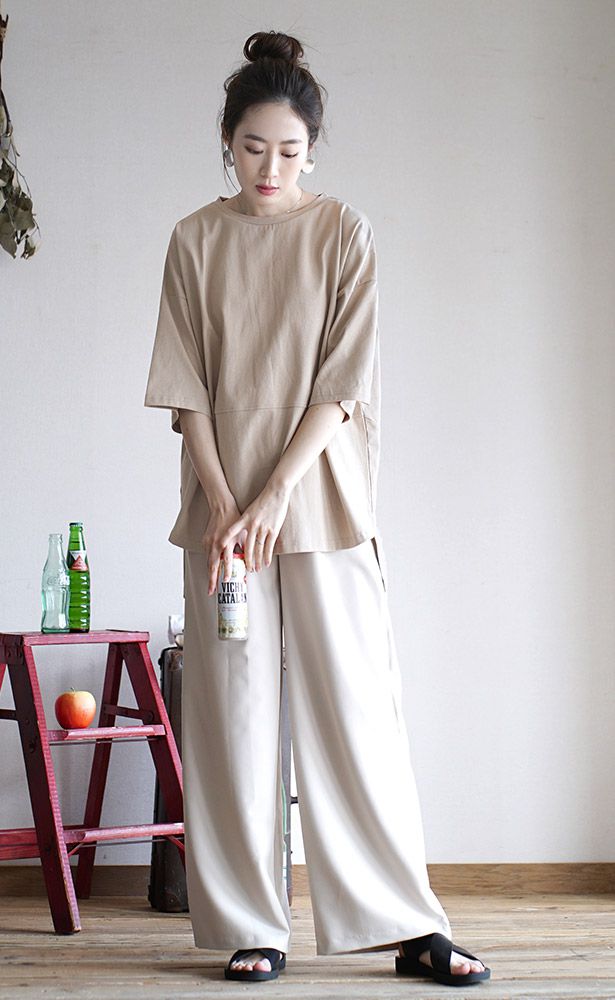 日本 zootie - 抗透汗 前短後長後開衩設計五分袖上衣-深咖啡