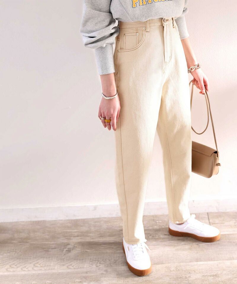 日本 Classical Elf - 透氣舒適百搭錐形美腿長褲-軍綠