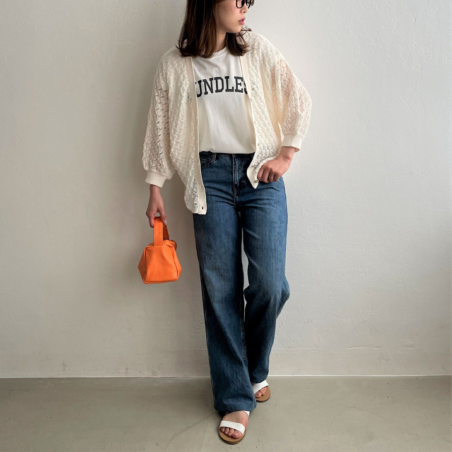 日本 ihuu - 2WAY氣質蕾絲鉤針薄外套-杏白