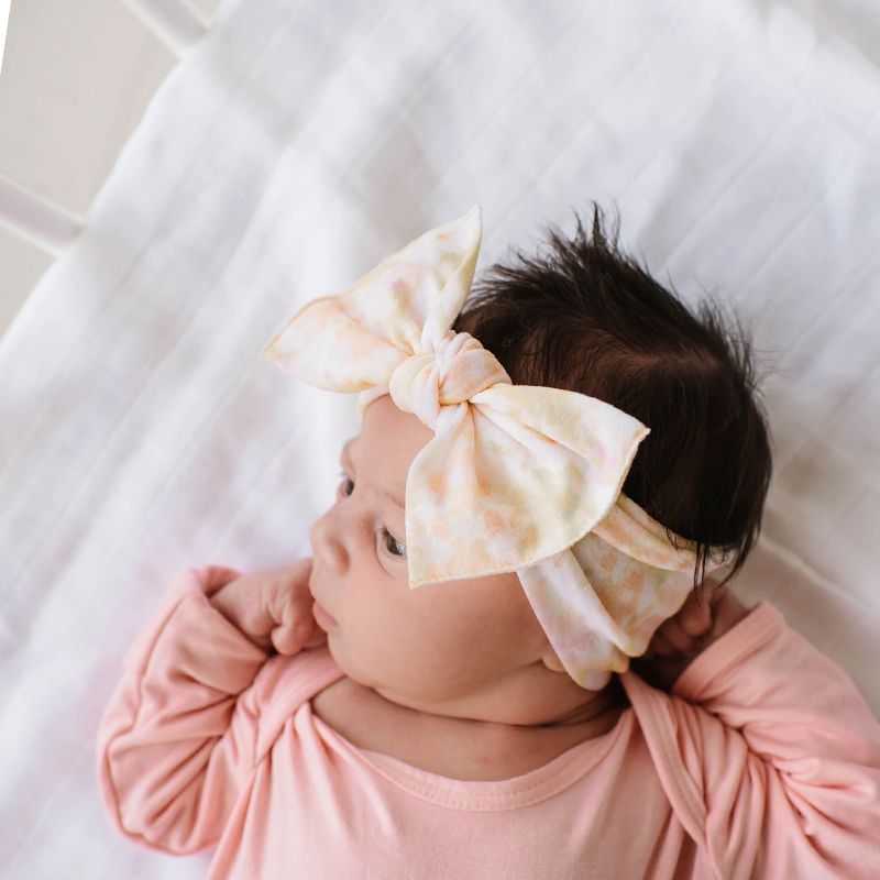 美國baby bling - 純手工極優雅細緻輕柔微彈性/毫無束縛感蝴蝶結髮帶/髮飾_印花經典款-白日夢