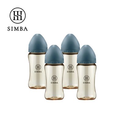 Simba 小獅王辛巴 - 蘊蜜鉑金PPSU寬口防脹氣奶瓶4支組(270ml)-新生適用-波藍