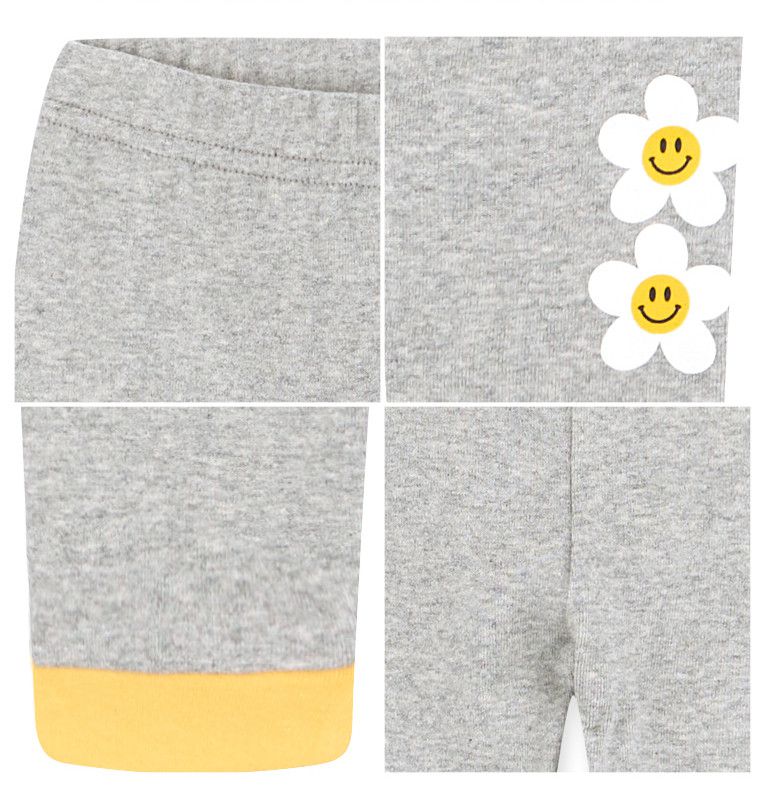 韓國 HEJMINI - 兩朵花花內搭褲-灰