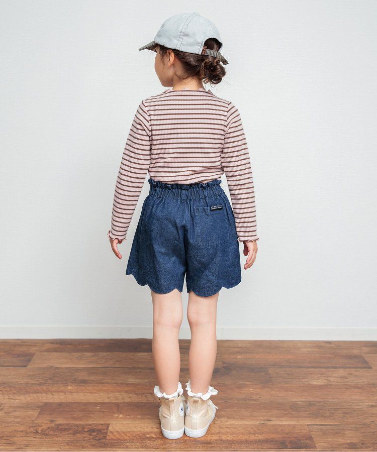 日本 BREEZE - 俏麗扇形邊鬆緊短褲-斑點-黑