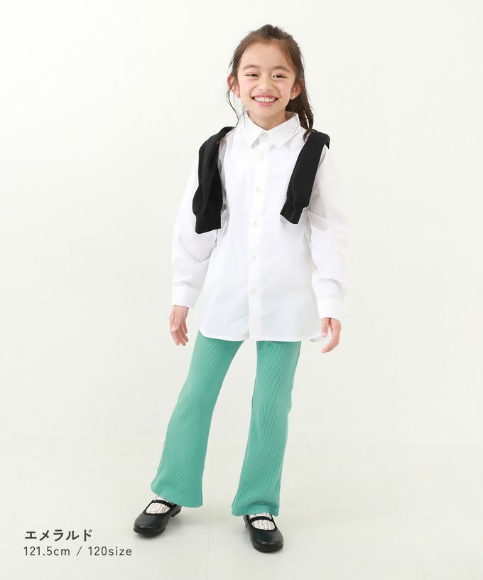 日本 devirock - 俐落羅紋開衩喇叭寬褲-淺灰藍