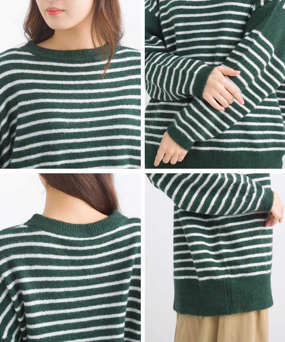 日本女裝代購 - 定番文青感條紋針織上衣-黃