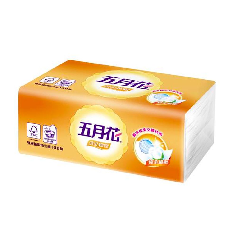 五月花 - 清柔細緻抽取式衛生紙 100抽x24包/串