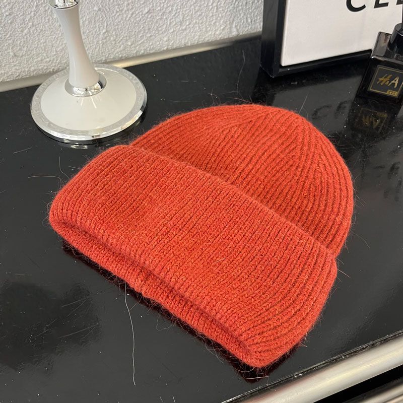 溫柔暖暖針織毛帽(30%兔毛)-米白色 (M（56-58cm）)