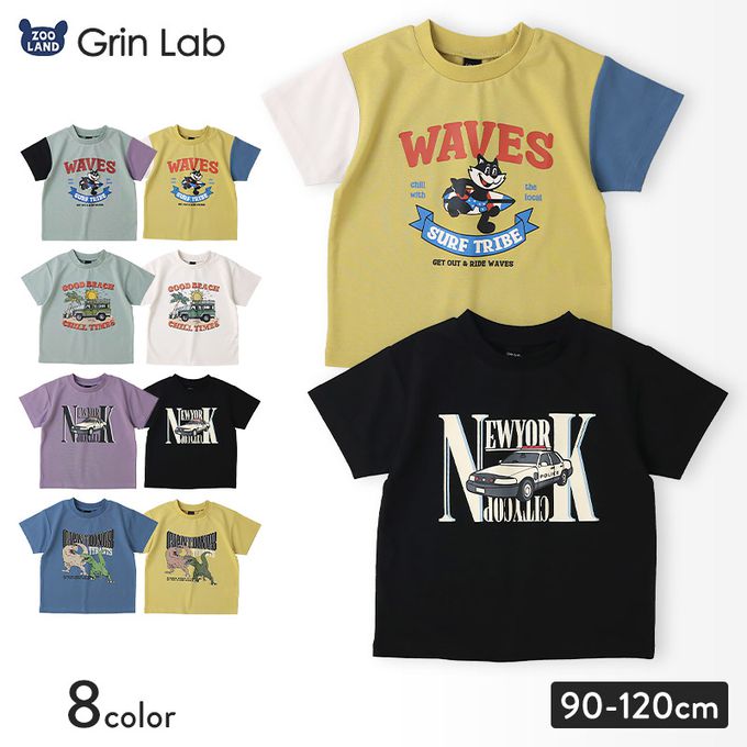 日本 ZOOLAND - 夏日輕薄印花短袖上衣-帥氣警車-紫