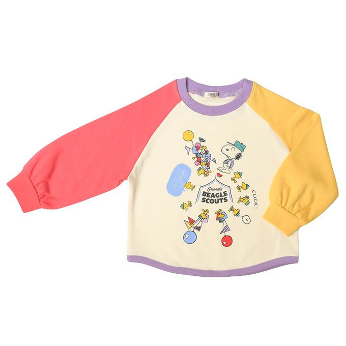 akachan honpo - 連肩袖休閒上衣-史努比-白色