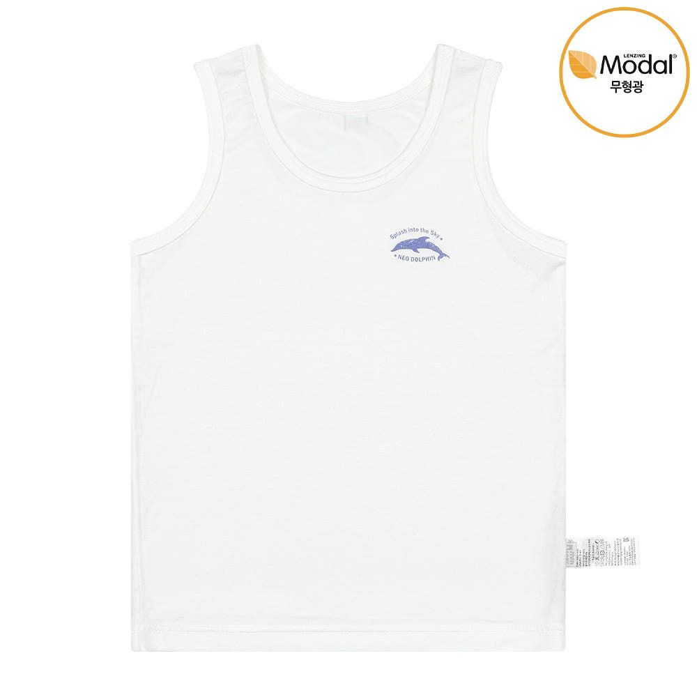 莫代爾親膚絲滑背心內衣(男寶)-手繪海豚-米