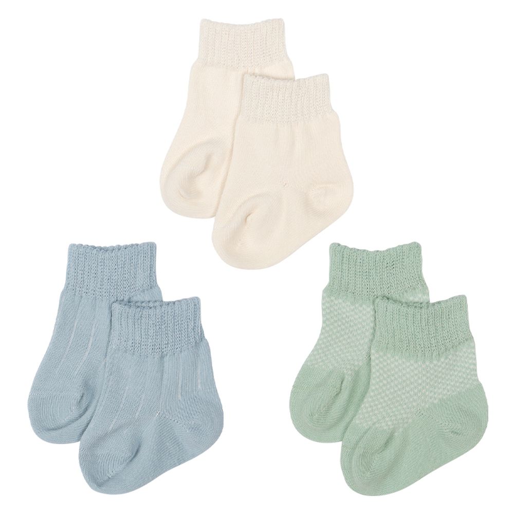 不易滑落 襪子3雙組-象牙白色 (7~9cm)