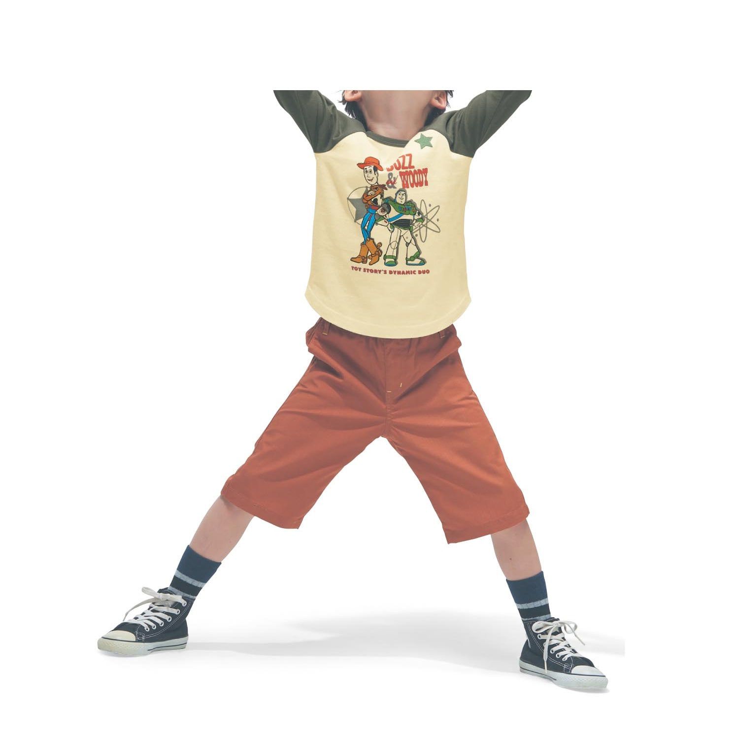 日本千趣會 - 迪士尼純棉七分袖上衣-玩具總動員-墨綠