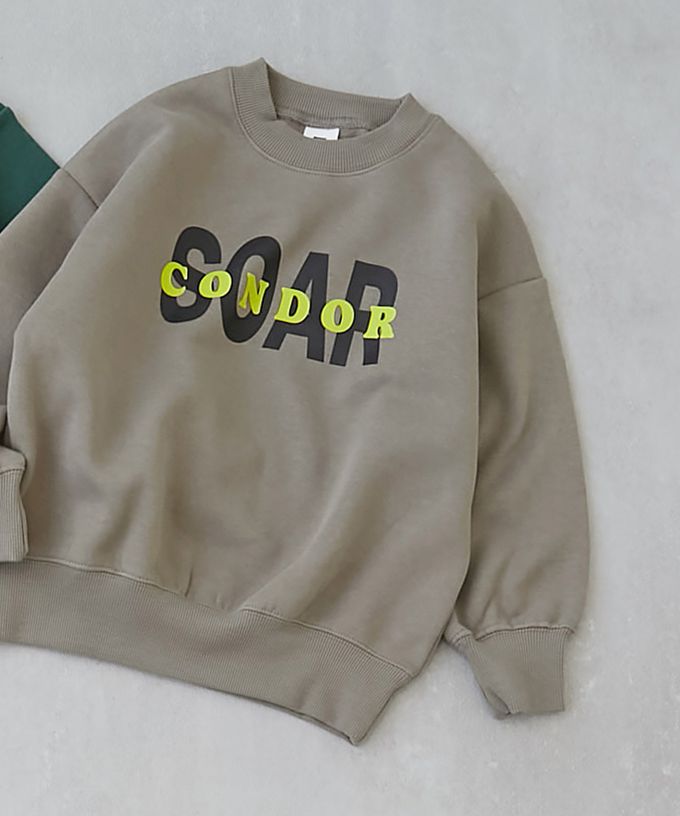 日本 devirock - 裏起毛定番印花長袖上衣-巨大檸檬-黑