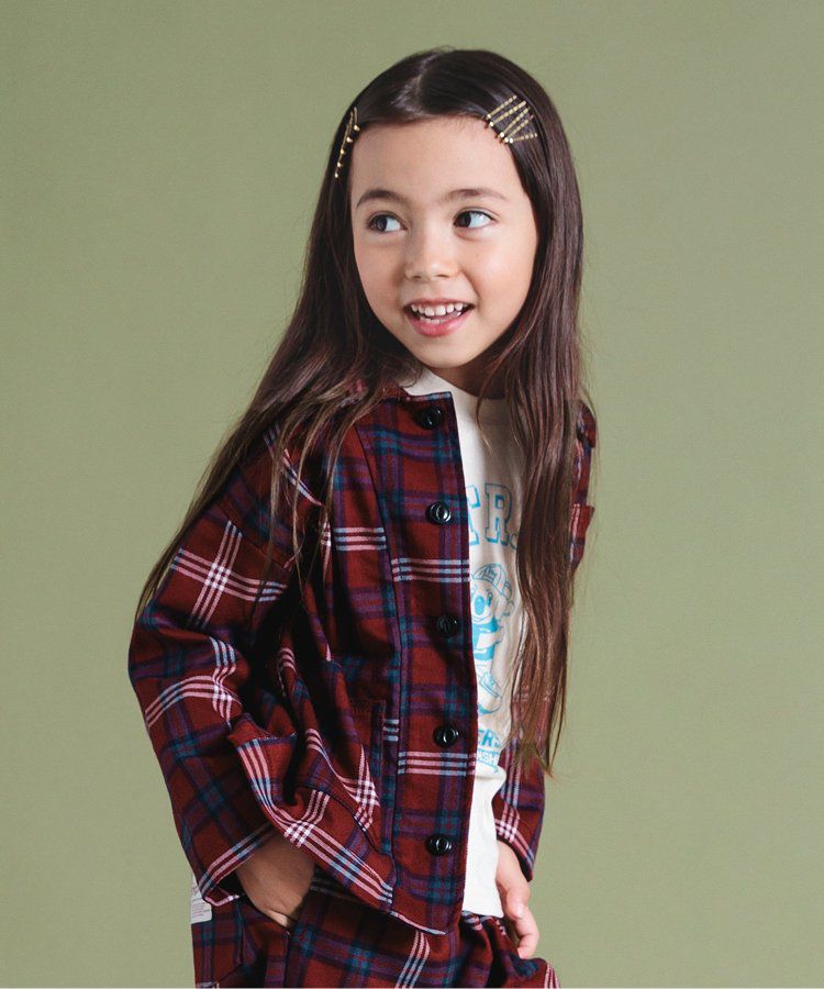 日本 BREEZE - 美式帥氣翻領夾克/薄外套-格紋-黑白