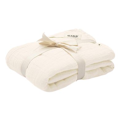 丹麥BIBS - Muslin Swaddle有機棉紗布包巾-象牙白-單入