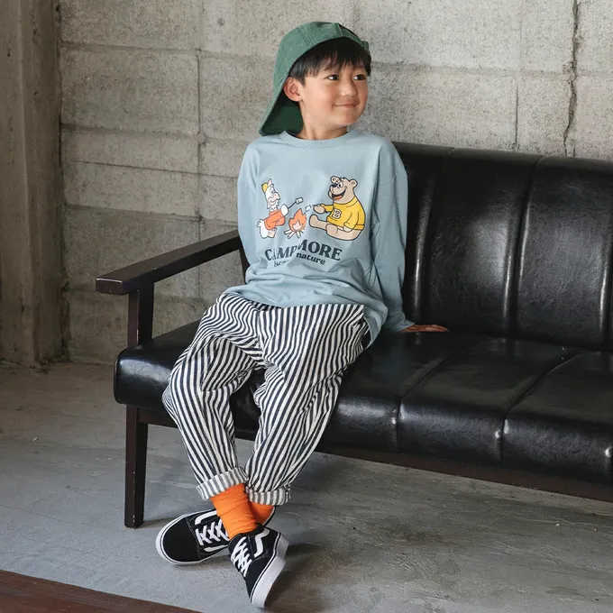 日本 BRANSHES - 大好評彈性百搭錐形長褲-素色-草綠