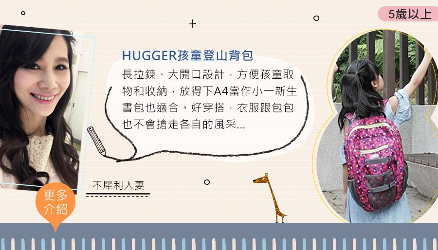 HUGGER - 孩童登山背包-迷彩藍 (5-8Y)