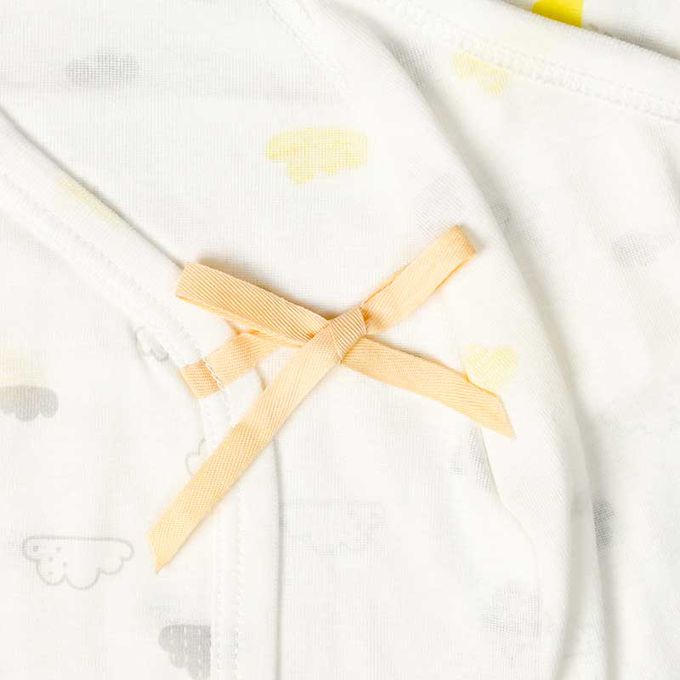 akachan honpo - 新生兒內衣10件組-按扣款-淺藍色 (肚衣:50cm蝴蝶裝:50~60cm)