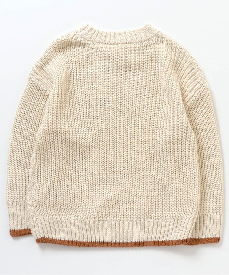 日本 BREEZE - 可水洗明亮色滾邊針織毛衣-耀眼橘