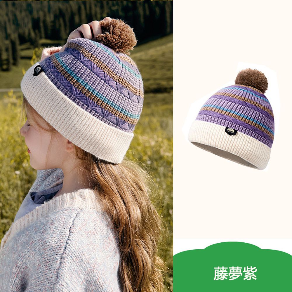 石墨烯親子條紋毛帽-L