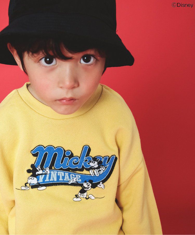 日本 BREEZE - 聯名款 迪士尼印花長袖上衣-米奇復古-黃