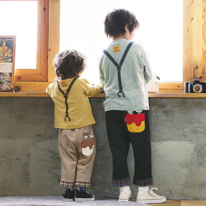 日本 ZOOLAND - 柔軟舒適格紋七分褲-蛋包飯口袋-海軍藍