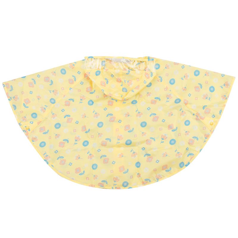 akachan honpo - 短斗篷式雨衣-小花-奶油色 (80~95cm)