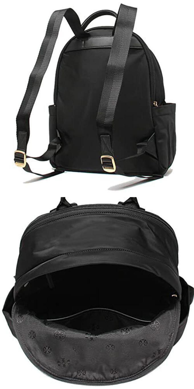 TORY BURCH - 素面尼龍拉鍊後背包 (黑)