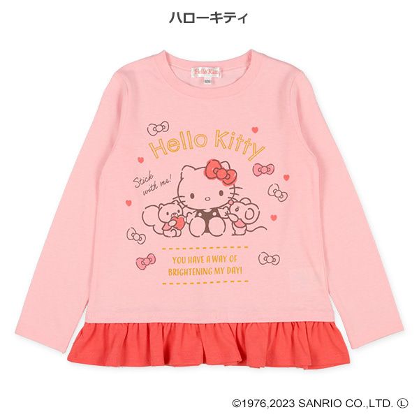 日本西松屋 - 三麗鷗 圓領印花長袖上衣-庫洛米-粉紫