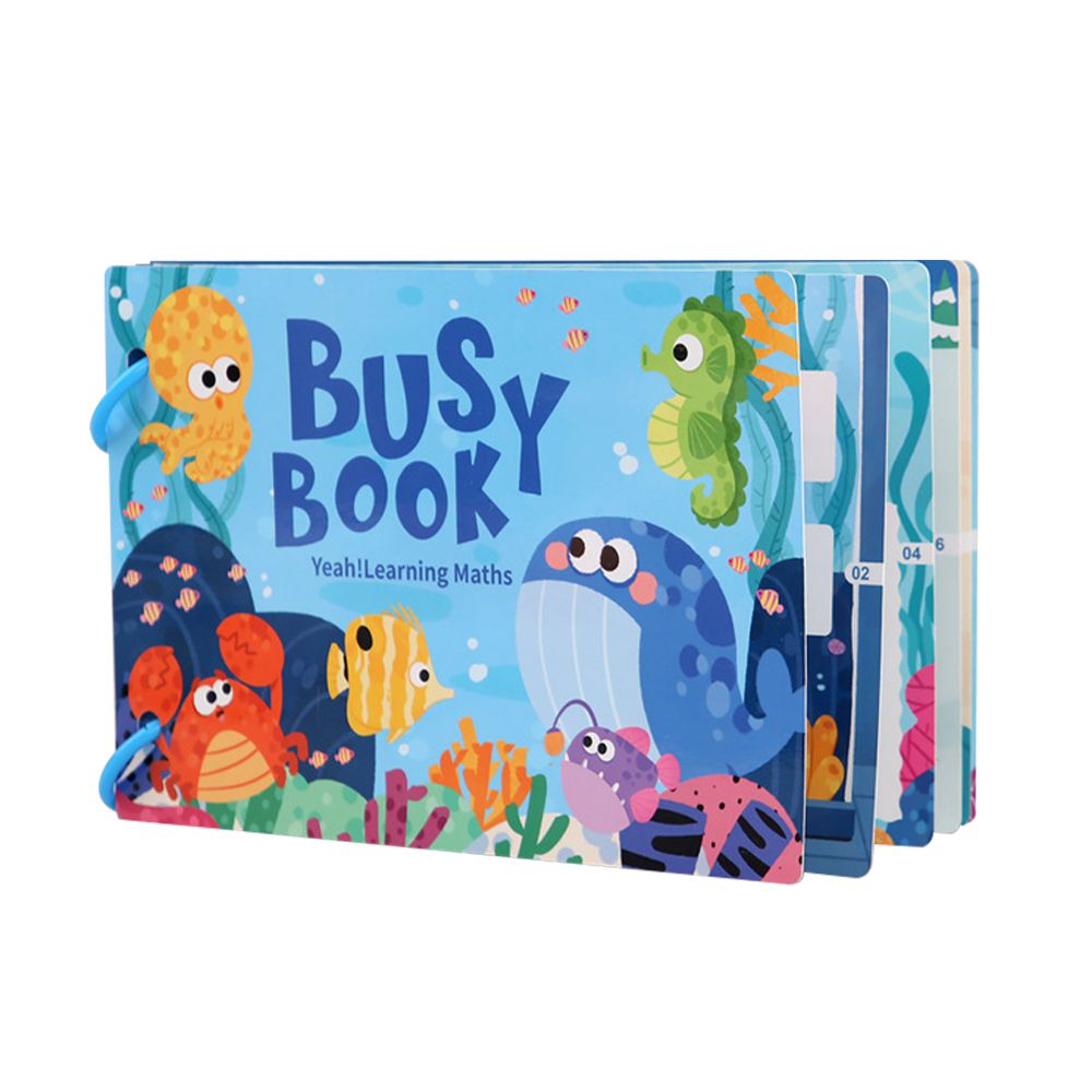 認知學習書 連連看黏貼書 啟蒙學習玩具-海洋數字 (21.5*14.5cm)