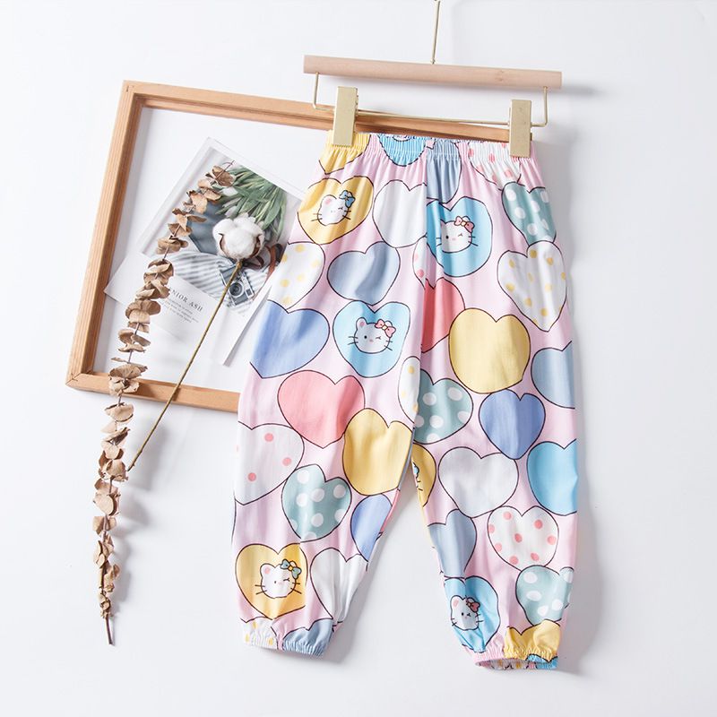 純棉休閒防蚊褲/空調褲-方格恐龍-綠+杏