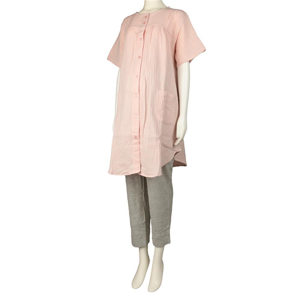 akachan honpo - 短袖家居服-柔軟棉紗-粉紅色