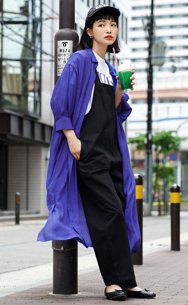 日本 zootie - 楊柳透膚澎澎袖長版襯衫/罩衫-深綠