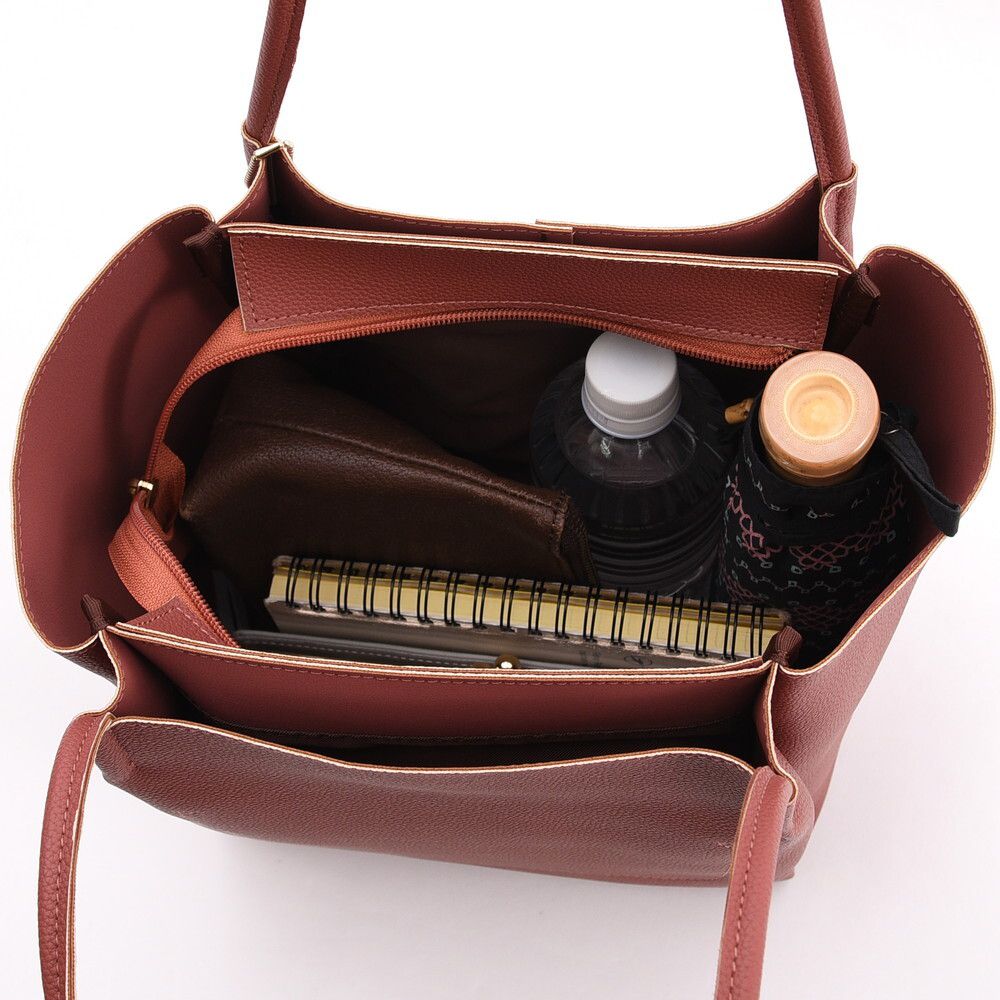 日本 COOCO - 三層收納大容量肩背包-墨綠