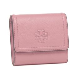 TORY BURCH - 素面皮革短夾 (玫瑰粉)