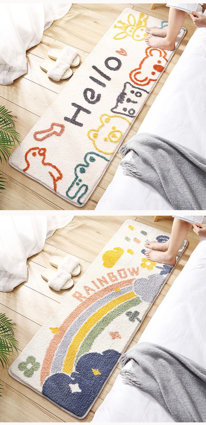 柔軟長條形床邊腳踏墊-太空宇宙 (50x150cm)