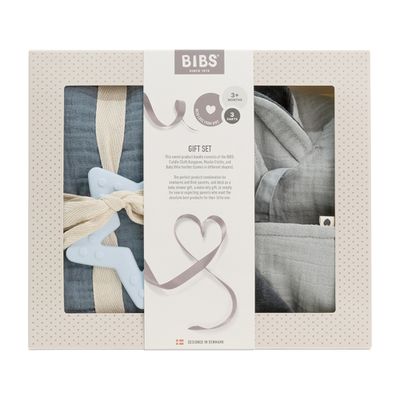 丹麥BIBS - 豪華三件禮盒組-寶貝藍