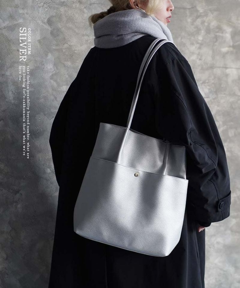 日本 zootie - 收納便利柔軟皮質肩背包-煙燻綠