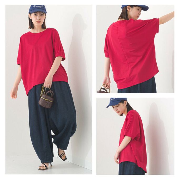 日本 OMNES - 接觸冷感 嫘縈休閒廓形短袖上衣-黑