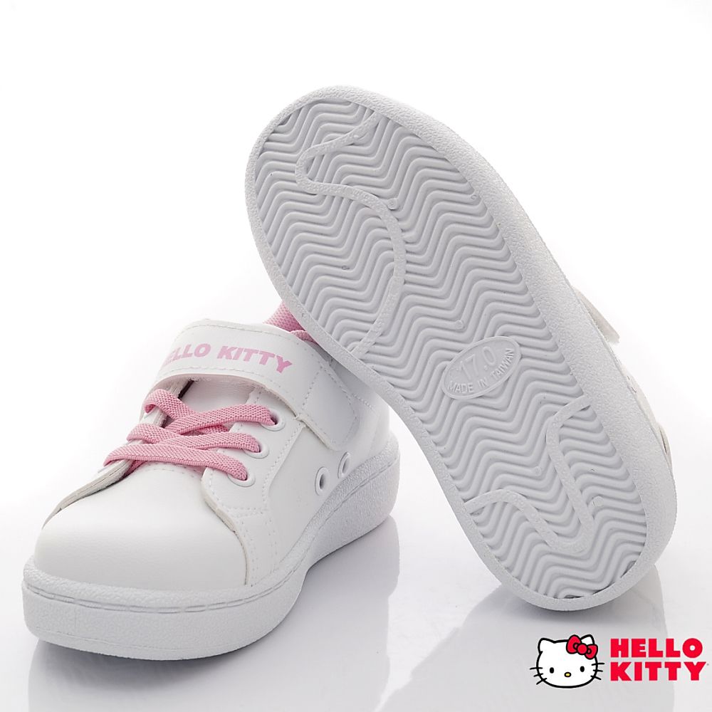 HELLO KITTY - 臺灣製流行典雅板鞋休閒運動鞋(中小童款)-白
