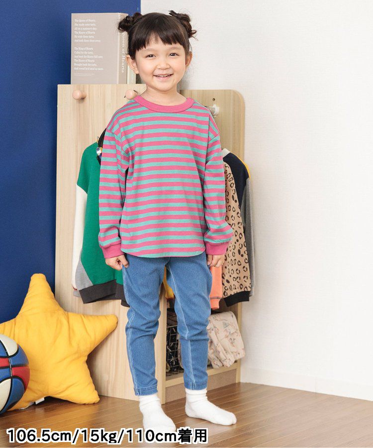 日本 BREEZE - 正反OK！圓領印花長袖上衣-棋盤格-彩色