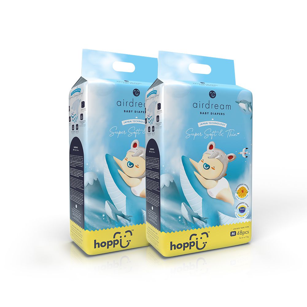 airdream 輕薄系列嬰兒尿布－黏貼型(M)－48片－2袋