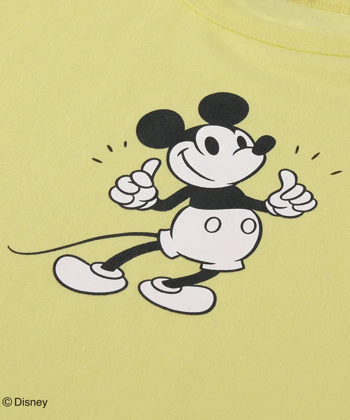 日本 COCA - 聯名款卡通印花短袖上衣-復古米奇-淺粉