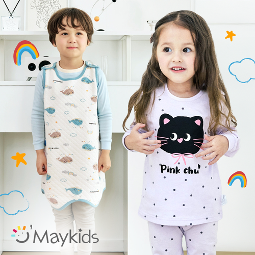 【韓國 Maykids】純棉薄／微厚家居服套裝ｘ三層保暖防踢被✧