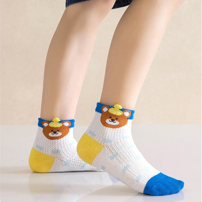 腳ㄚ子 - 幼/兒童透氣網眼襪 童襪 襪子 棉襪 兒童襪-淘氣小熊