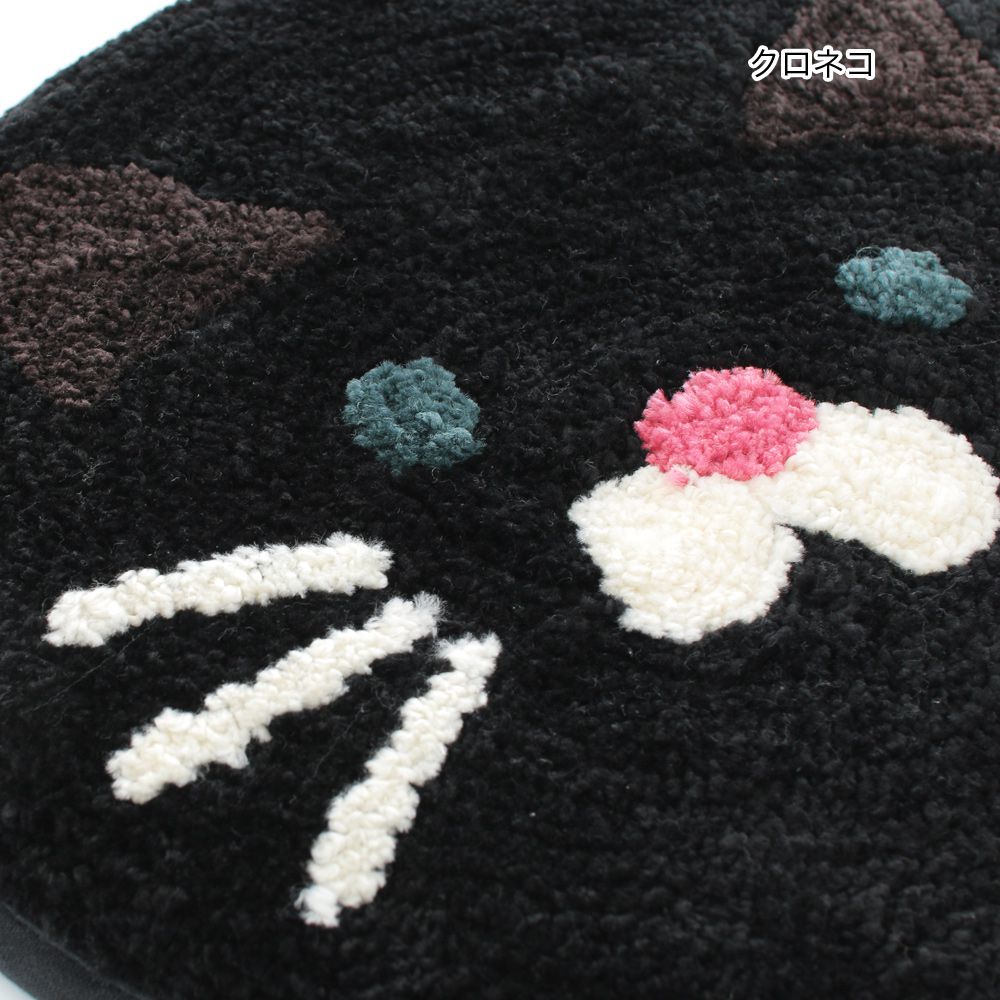 日本 TOMO - 可愛柔軟圓型坐墊/椅墊-熊貓-黑白 (約φ33cm)