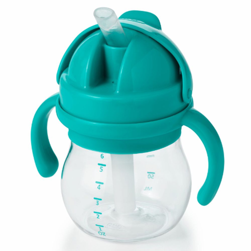 美國 OXO - OXO tot 寶寶握吸管杯-靛藍綠 (175ml)
