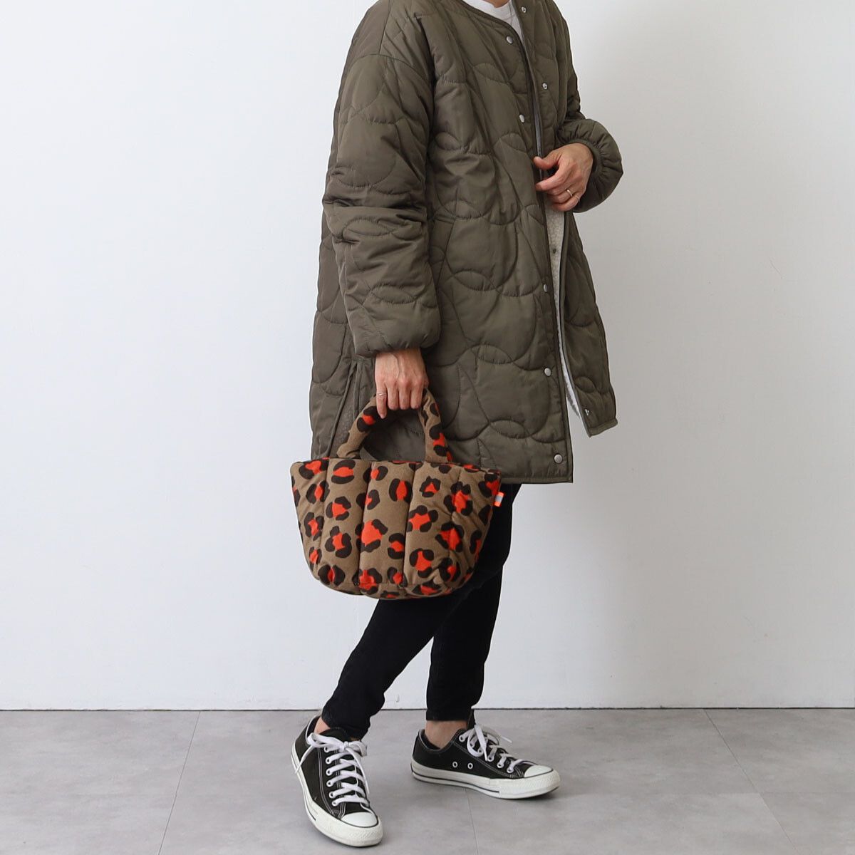 日本 COOCO - 衍縫鋪棉雲朵手提包-亮橘 (W20*H18*D14cm)