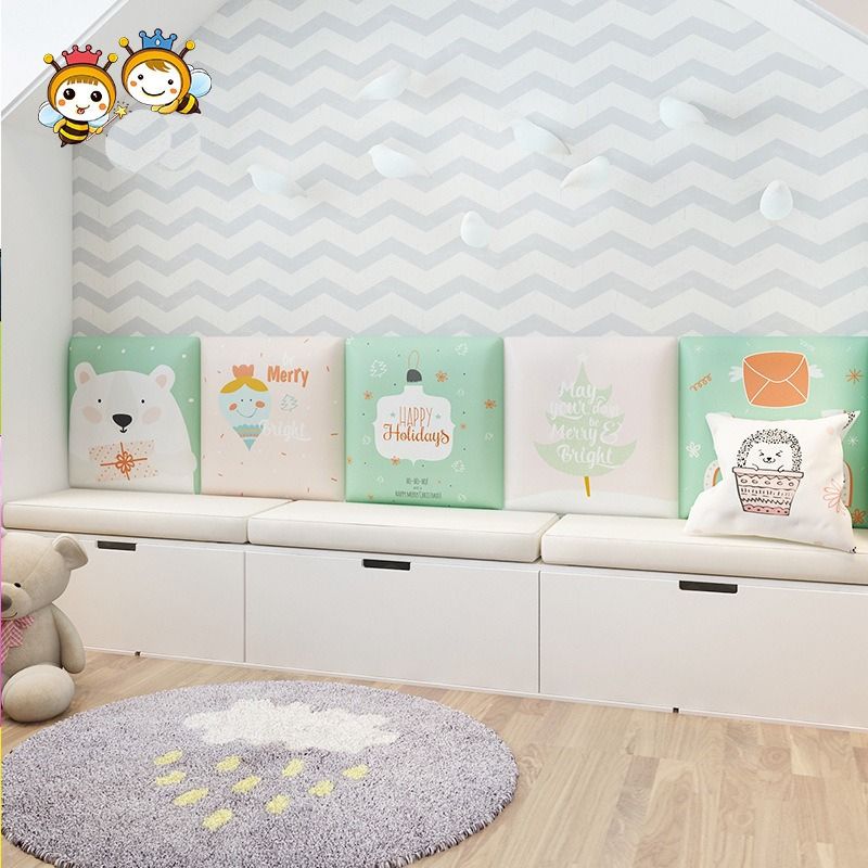 Vanibaby - 自黏式PU防撞壁貼-3片組_超厚3cm 防撞 防水 防霉 (聖誕派對系列)-款式隨機3入